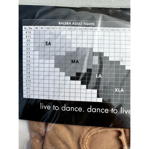 Balera Girls/Teen Dance Tights Sizes SC and LC Suntan - Picture 6 of 7